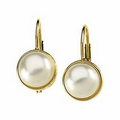 14K Yellow 7.5mm Freshwater Cultured Pearl Lever Back Earring